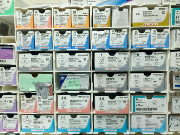 Figure 1. A snapshot of the variety of suture materials available in the average operating theatre