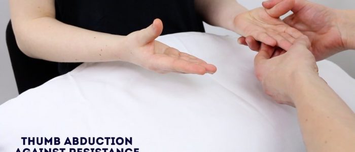 Thumb ABduction against resistance (median nerve)