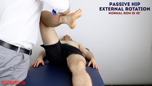 Passive hip external rotation