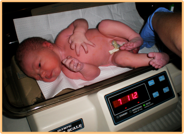Weighing baby/infant