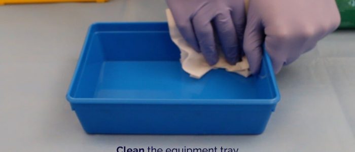 Clean the equipment tray