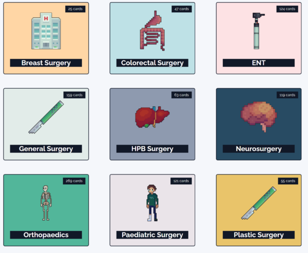 Surgery flashcard deck examples