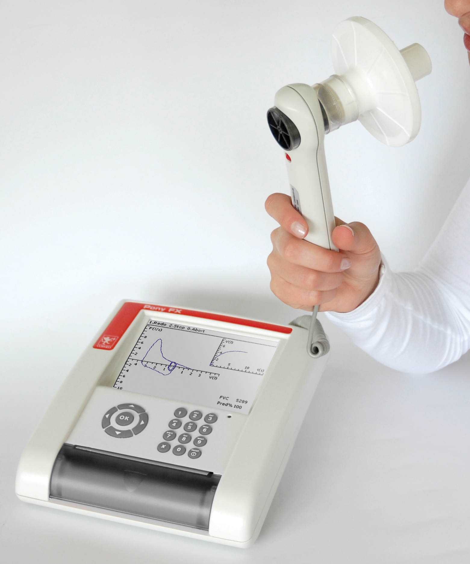 Handheld spirometry device