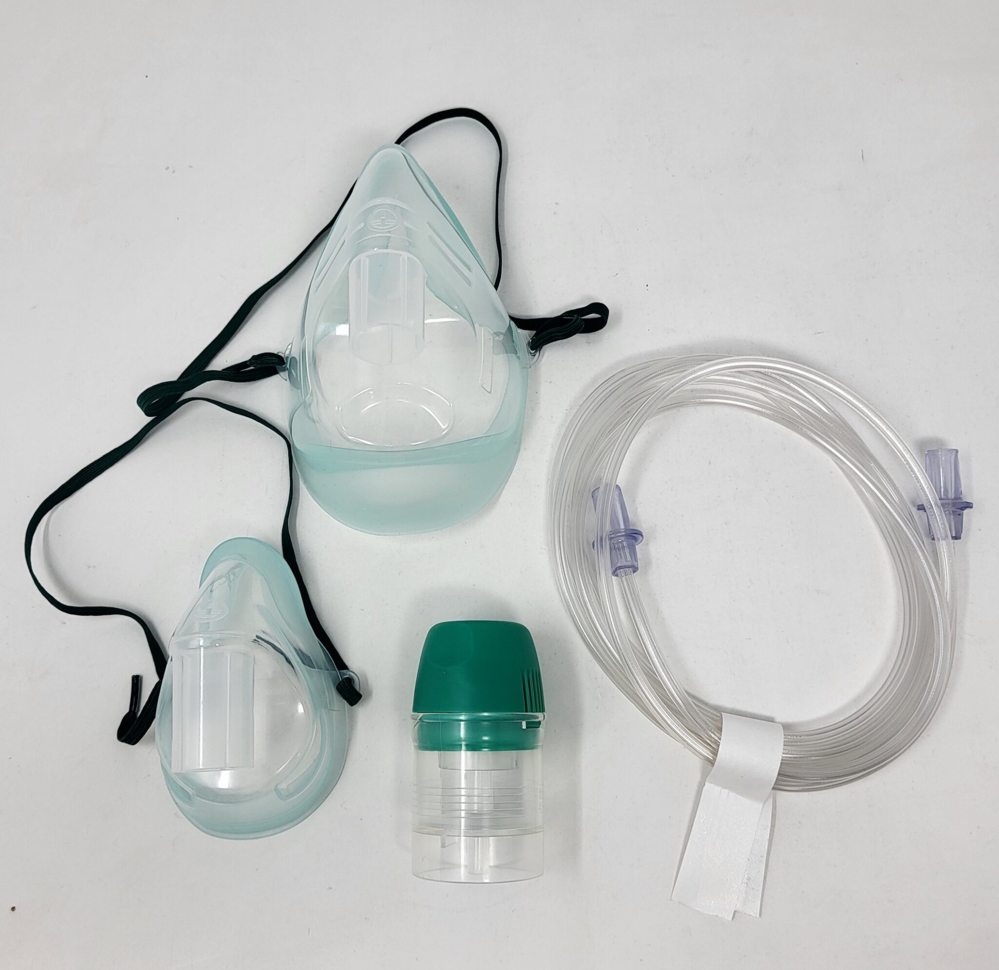 Nebuliser, masks and oxygen tubing