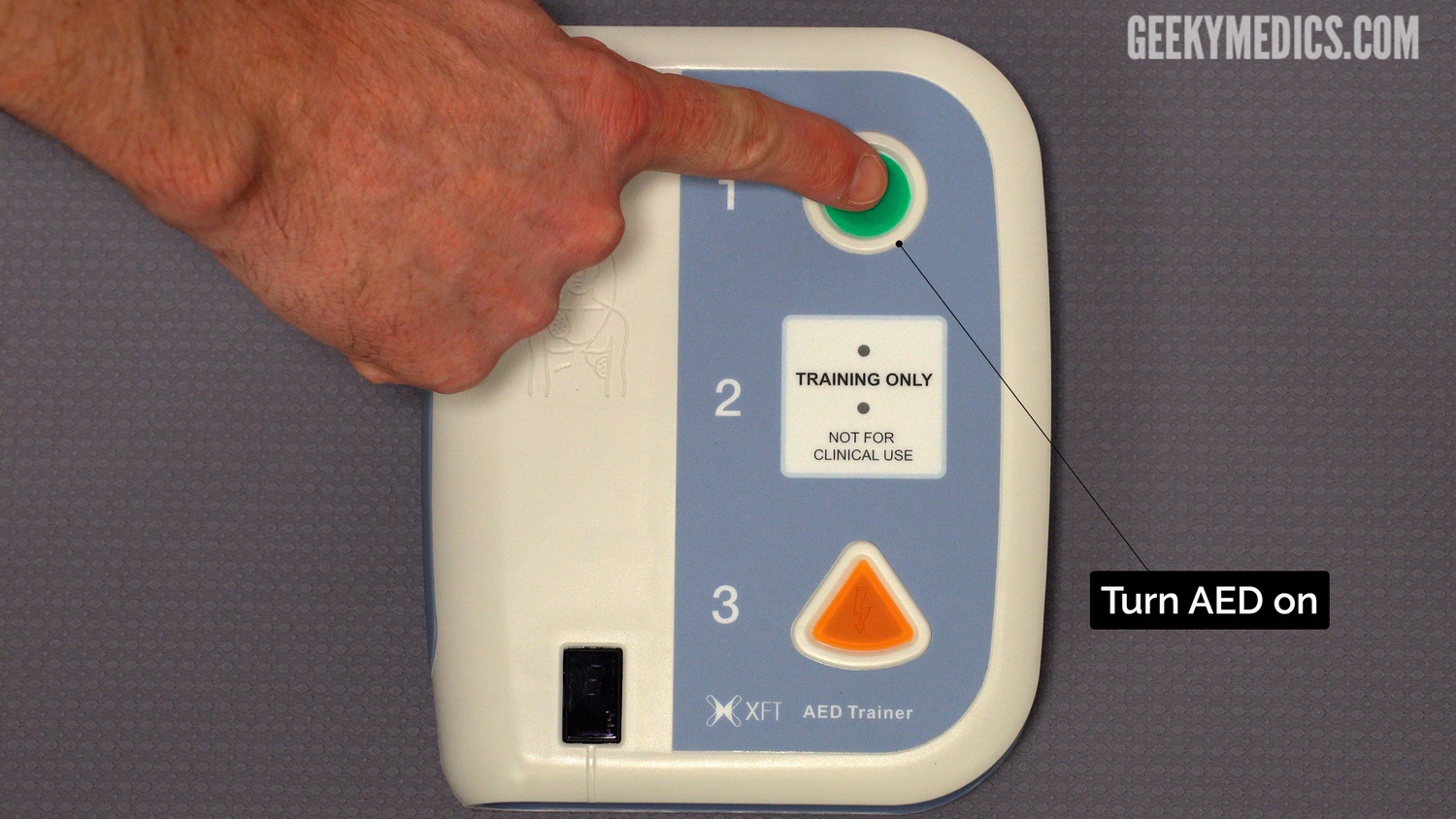 Switch on the AED