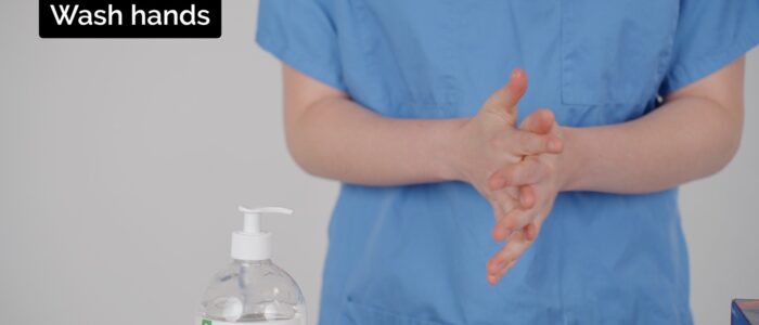 Sputum sample collection - wash hands