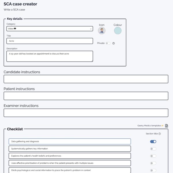 SCA case creator tool